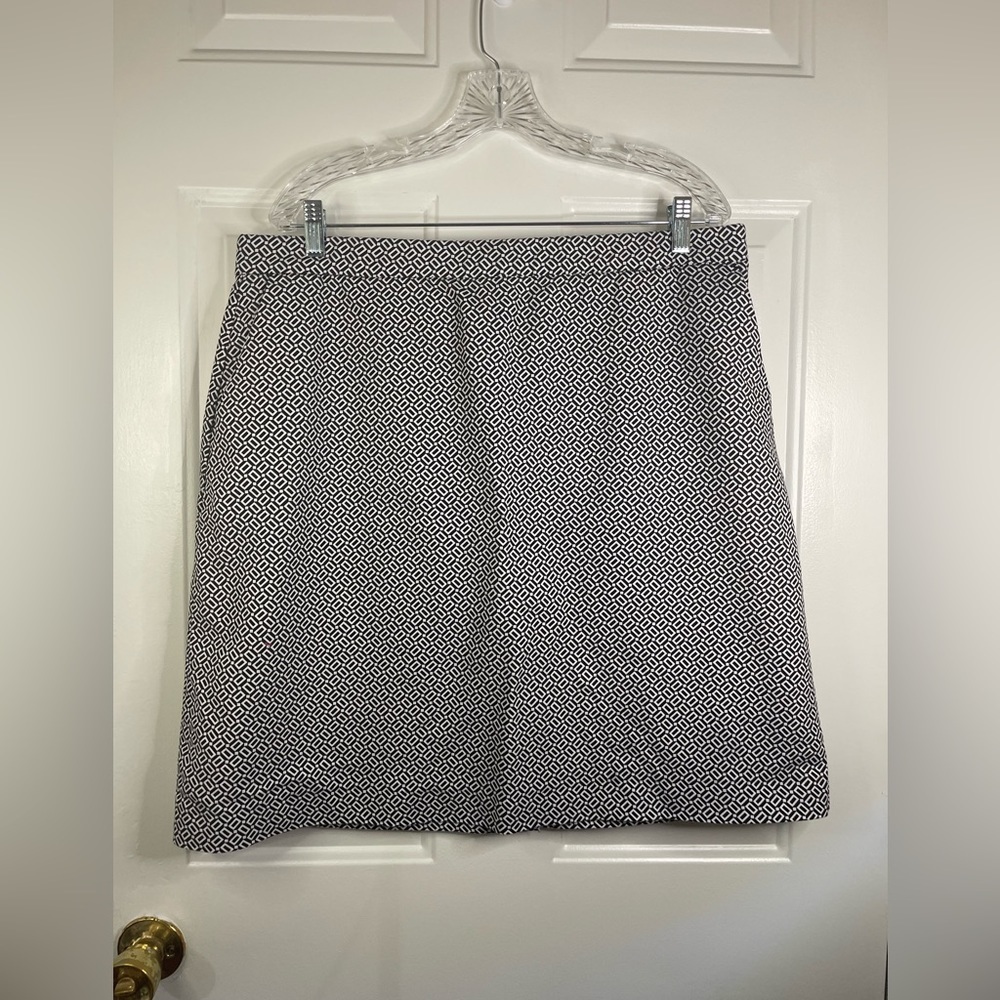 Chadwicks of Boston Black White Geometric Diamond Pencil Skirt Size 18
